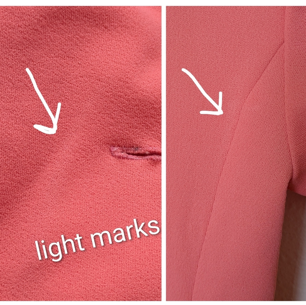 60s Vintage Double Dagger Collar Dress Lou-Ette Coral Above Knee Gogo Mod Twiggy - Picture 16 of 17